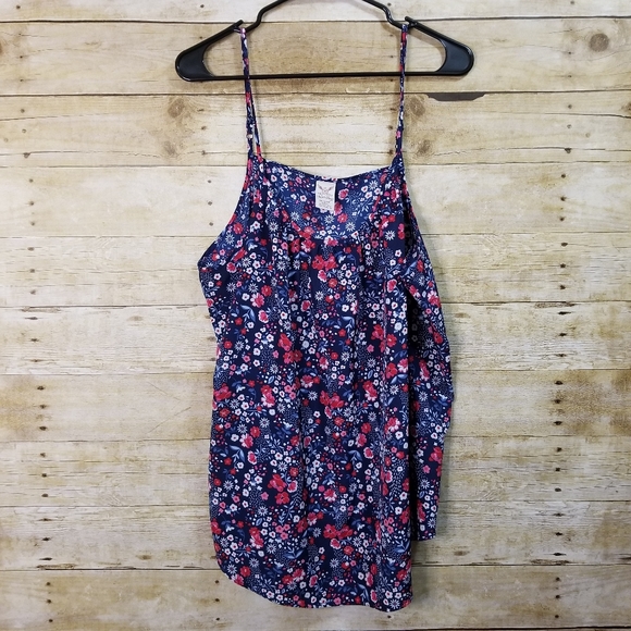 Faded Glory Tops - 3/$15 Faded Glory Floral Navy Blue Tank Top 1X